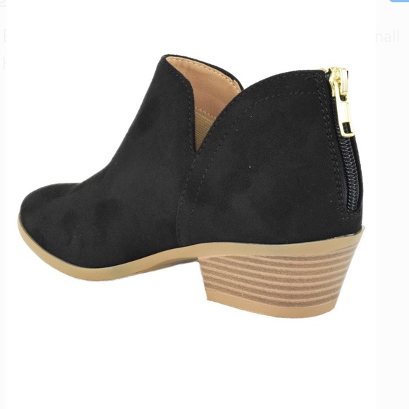 1 LEFT size 6 Black/brown trimming ankle booties - Picture 3 of 8